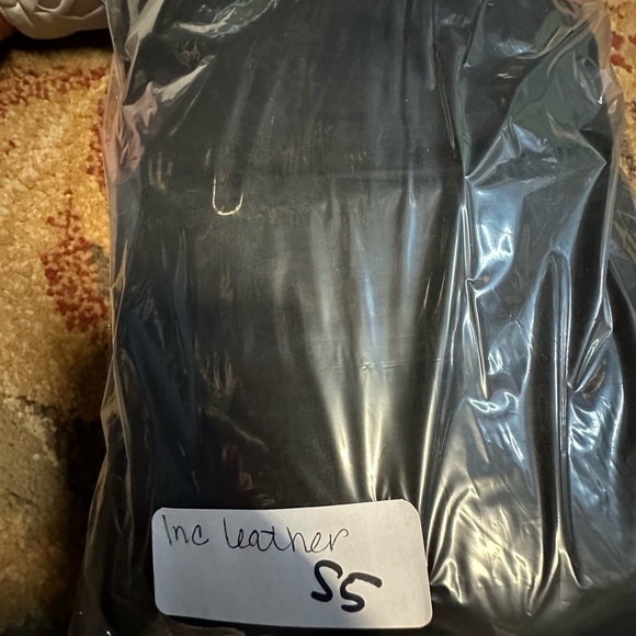 INC SUEDE 100% leather straight leg raw hem womans quiet luxury classic pant 8 - Picture 4 of 12